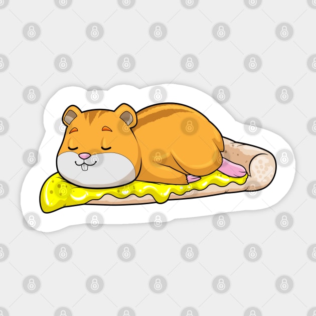 Hamster & Pizza with Cheese Sticker by Markus Schnabel